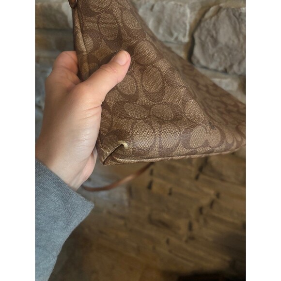 Coach F58297 Signature Zip File Crossbody Bag Purse Brown - Picture 8 of 12